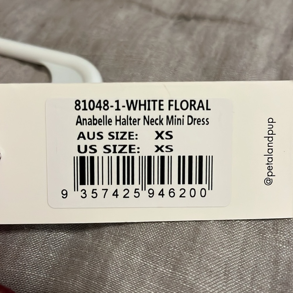 Petal & Pup White Floral High-Neck Mini Dress with Pink, Yellow & Green - Picture 5 of 5